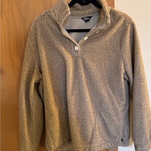 Eddie Bauer Men's Tan 1/4 Button Sweater